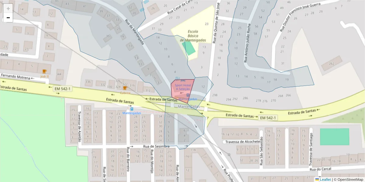 Mapa detalhado do código postal 2900-241 com limites, códigos postais vizinhos e agências dos correios