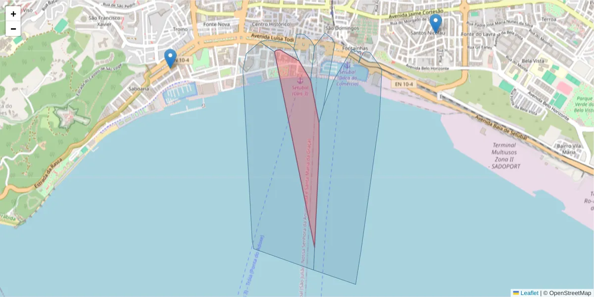 Mapa detalhado do código postal 2904-537 com limites, códigos postais vizinhos e agências dos correios