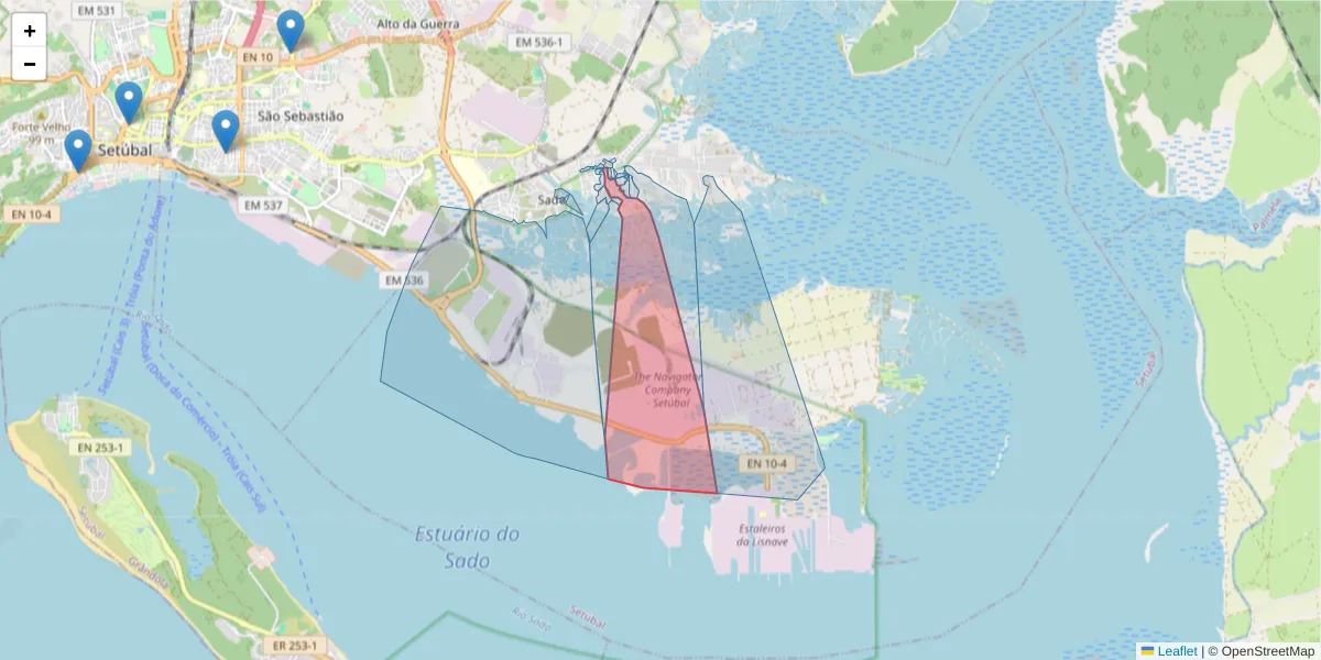 Mapa detalhado do código postal 2910-149 com limites, códigos postais vizinhos e agências dos correios