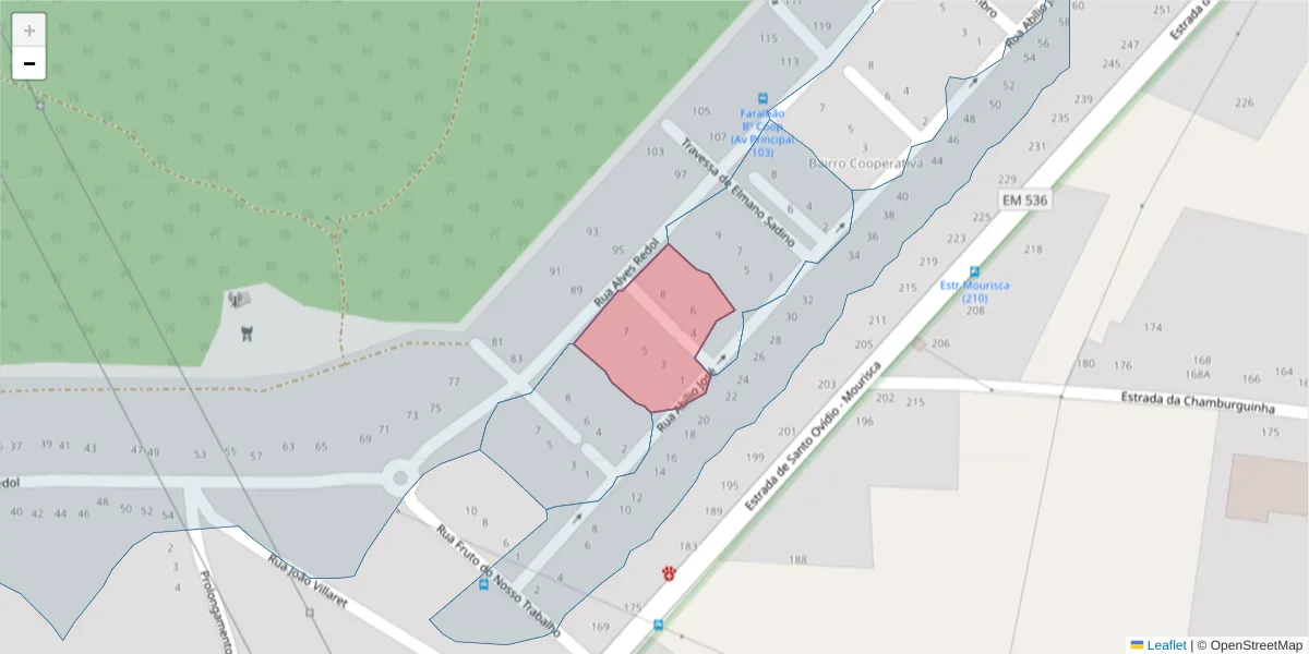 Mapa detalhado do código postal 2910-174 com limites, códigos postais vizinhos e agências dos correios