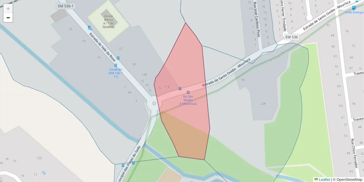 Mapa detalhado do código postal 2910-188 com limites, códigos postais vizinhos e agências dos correios