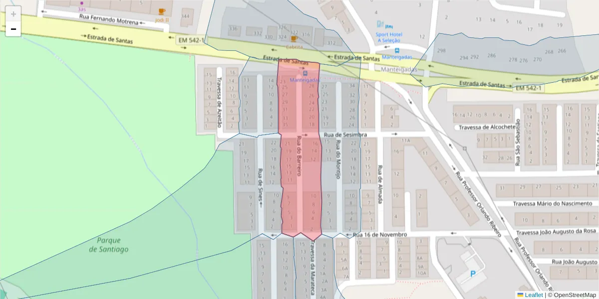 Mapa detalhado do código postal 2910-231 com limites, códigos postais vizinhos e agências dos correios