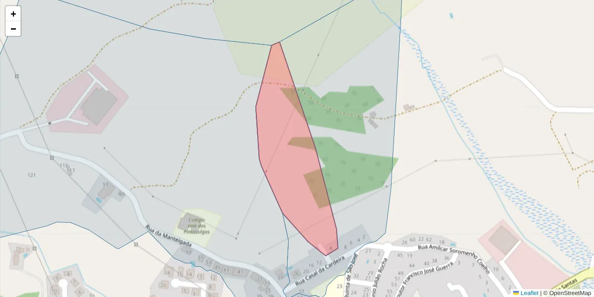 Mapa detalhado do código postal 2910-233 com limites, códigos postais vizinhos e agências dos correios