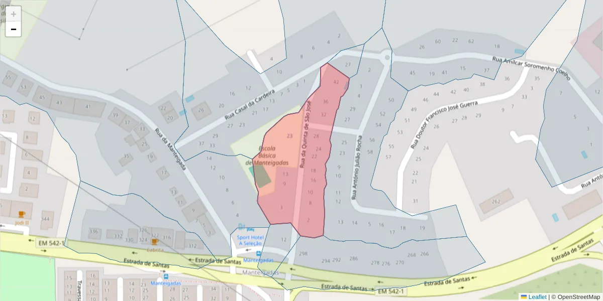 Mapa detalhado do código postal 2910-252 com limites, códigos postais vizinhos e agências dos correios