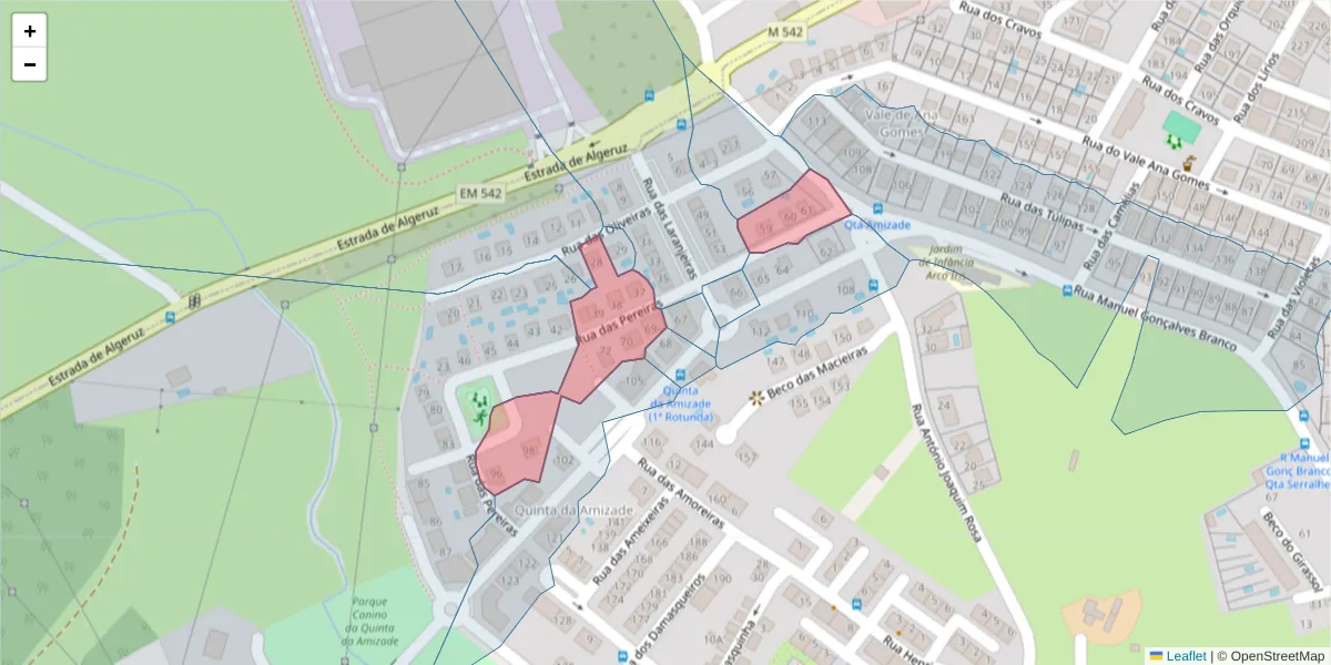 Mapa detalhado do código postal 2910-263 com limites, códigos postais vizinhos e agências dos correios