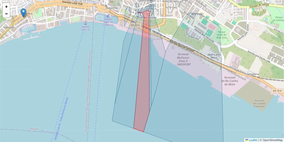Mapa detalhado do código postal 2910-525 com limites, códigos postais vizinhos e agências dos correios