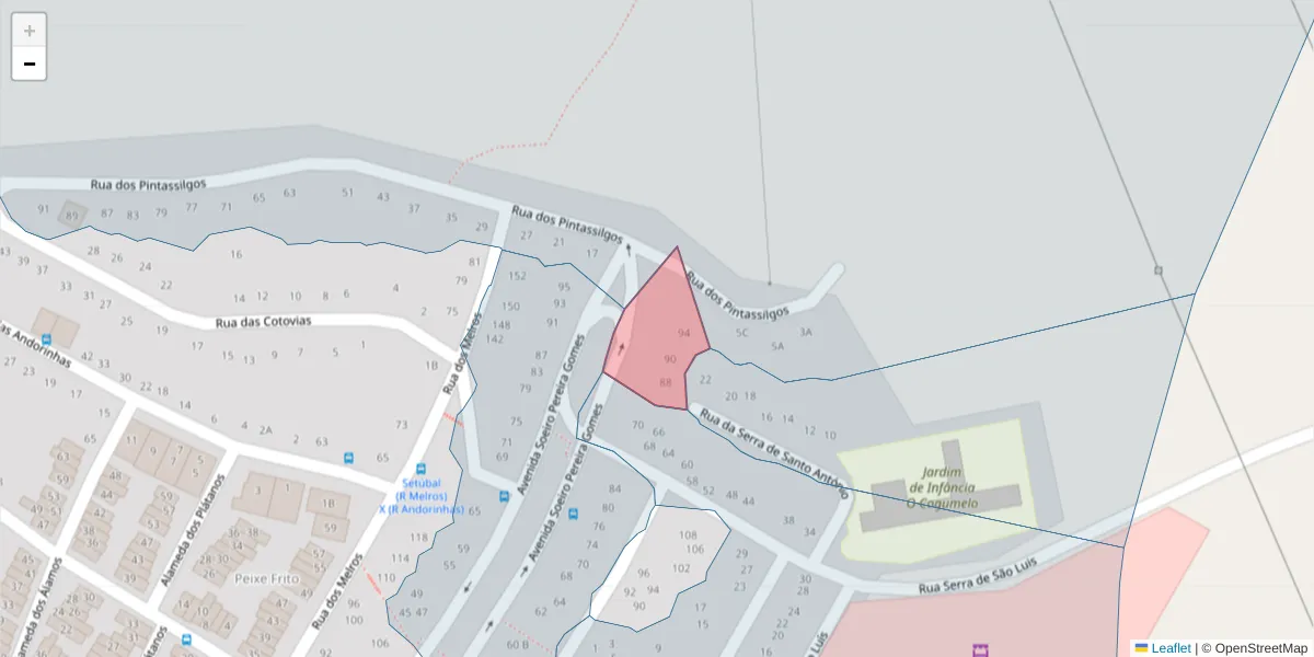 Mapa detalhado do código postal 2910-678 com limites, códigos postais vizinhos e agências dos correios