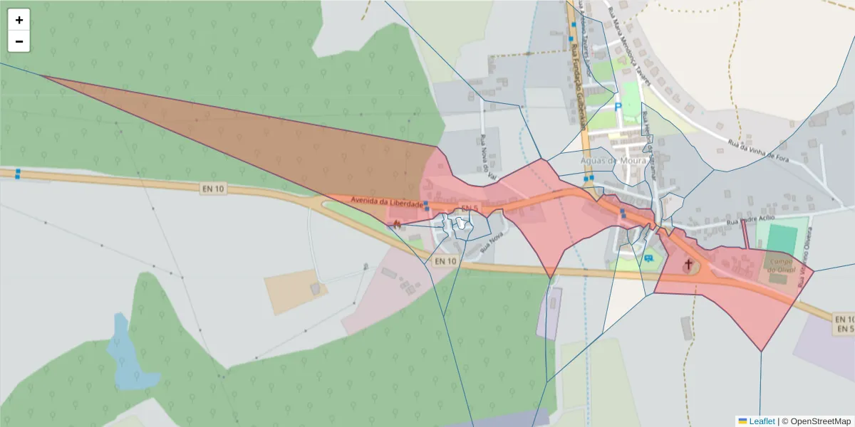 Mapa detalhado do código postal 2965-575 com limites, códigos postais vizinhos e agências dos correios