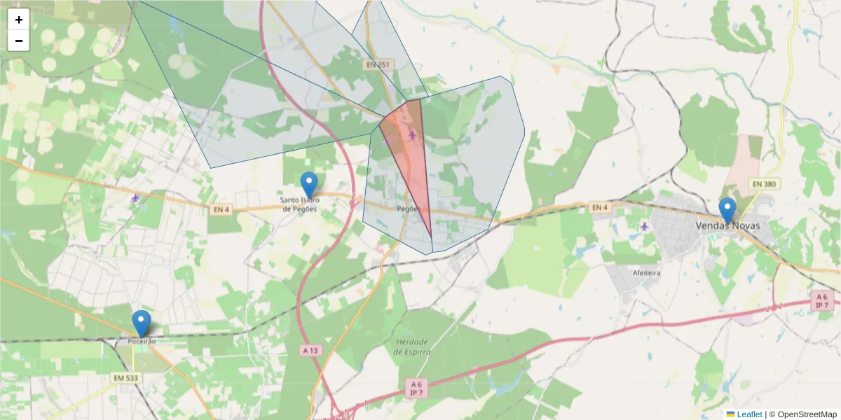 Mapa detalhado do código postal 2985-217 com limites, códigos postais vizinhos e agências dos correios