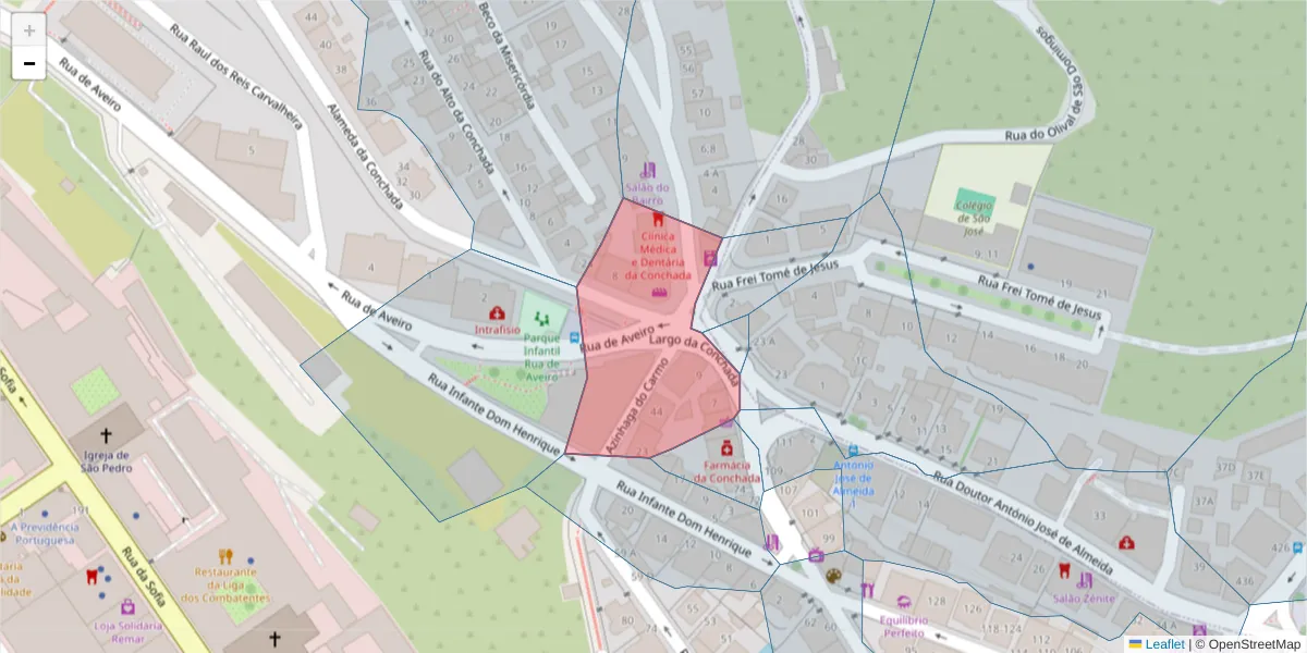 Mapa detalhado do código postal 3000-118 com limites, códigos postais vizinhos e agências dos correios