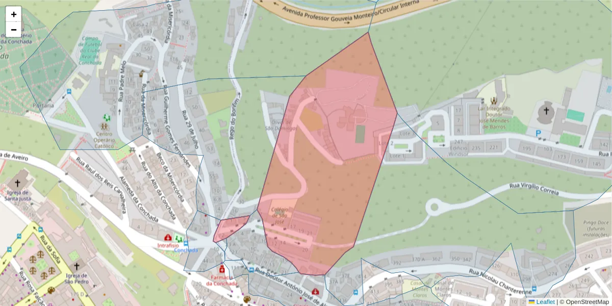 Mapa detalhado do código postal 3000-195 com limites, códigos postais vizinhos e agências dos correios