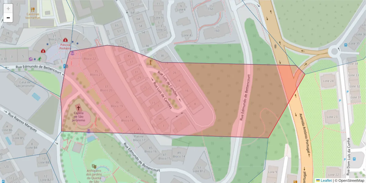 Mapa detalhado do código postal 3000-252 com limites, códigos postais vizinhos e agências dos correios