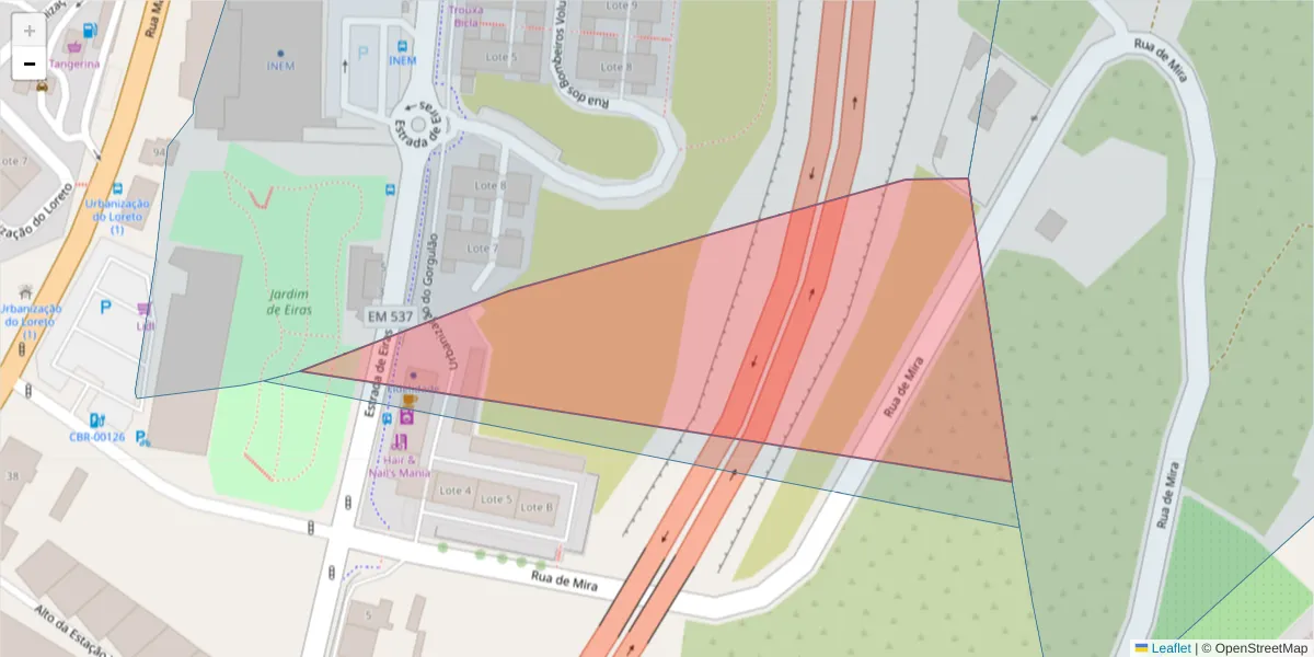 Mapa detalhado do código postal 3025-284 com limites, códigos postais vizinhos e agências dos correios