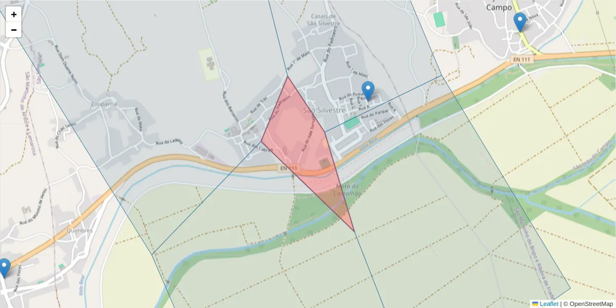 Mapa detalhado do código postal 3025-563 com limites, códigos postais vizinhos e agências dos correios