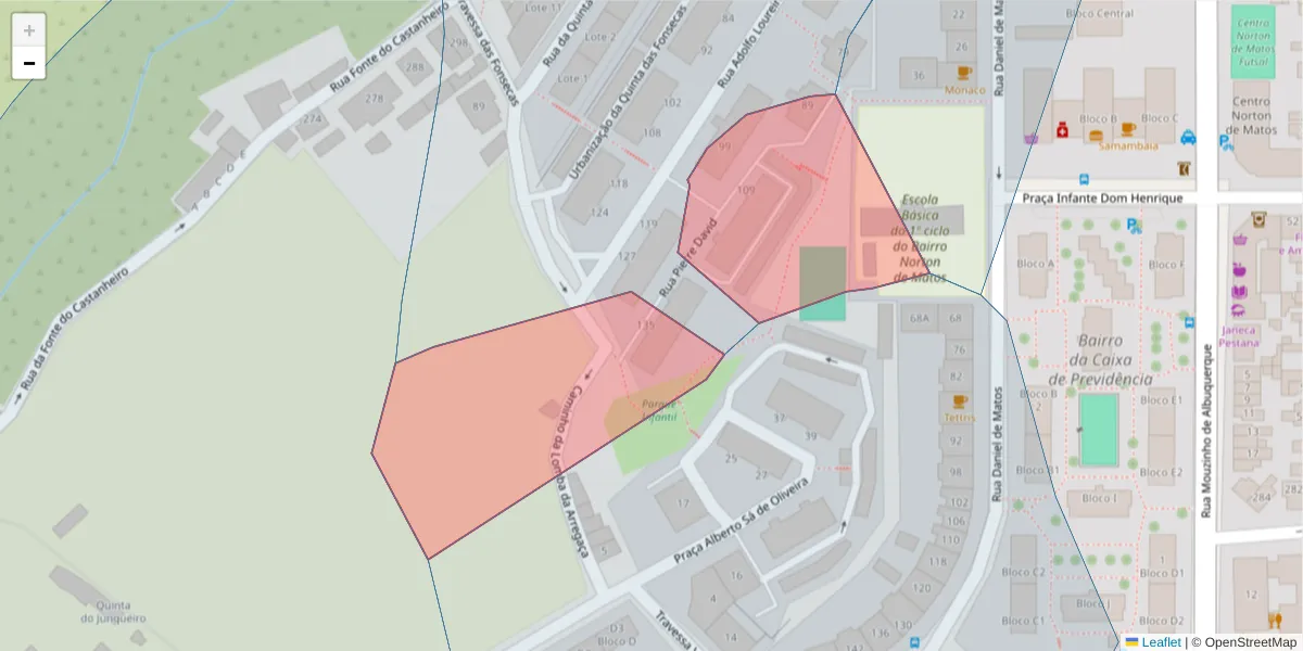 Mapa detalhado do código postal 3030-070 com limites, códigos postais vizinhos e agências dos correios