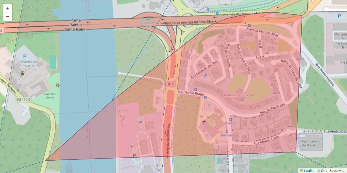 Mapa detalhado do código postal 3030-242 com limites, códigos postais vizinhos e agências dos correios
