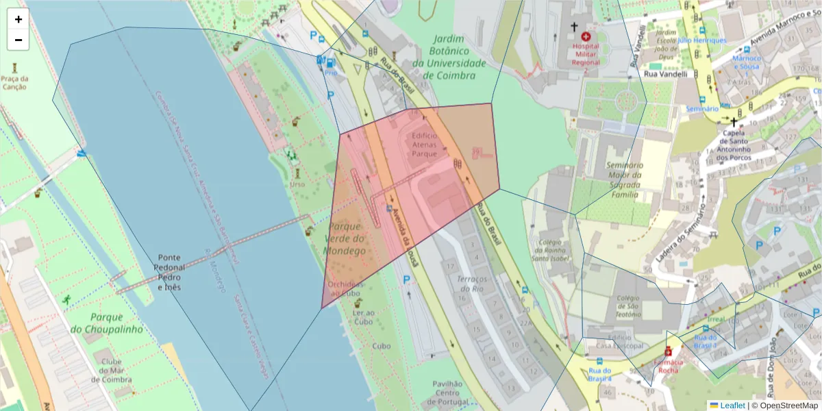 Mapa detalhado do código postal 3030-253 com limites, códigos postais vizinhos e agências dos correios