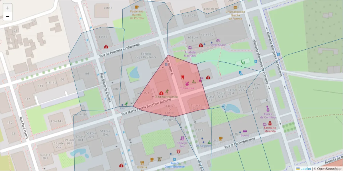 Mapa detalhado do código postal 3030-502 com limites, códigos postais vizinhos e agências dos correios