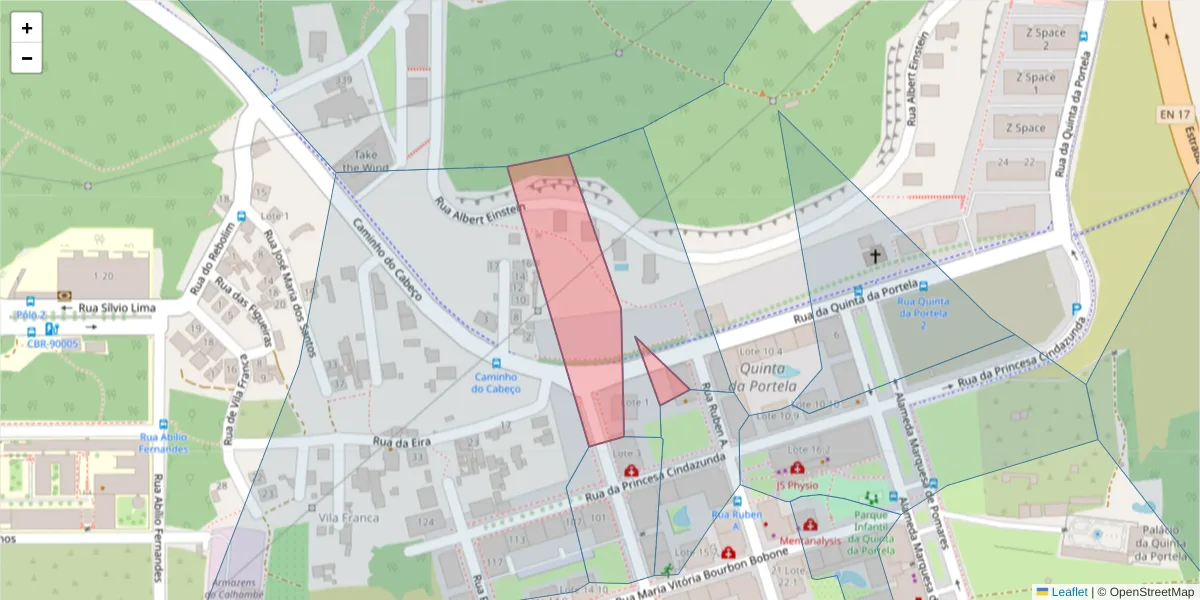 Mapa detalhado do código postal 3030-507 com limites, códigos postais vizinhos e agências dos correios