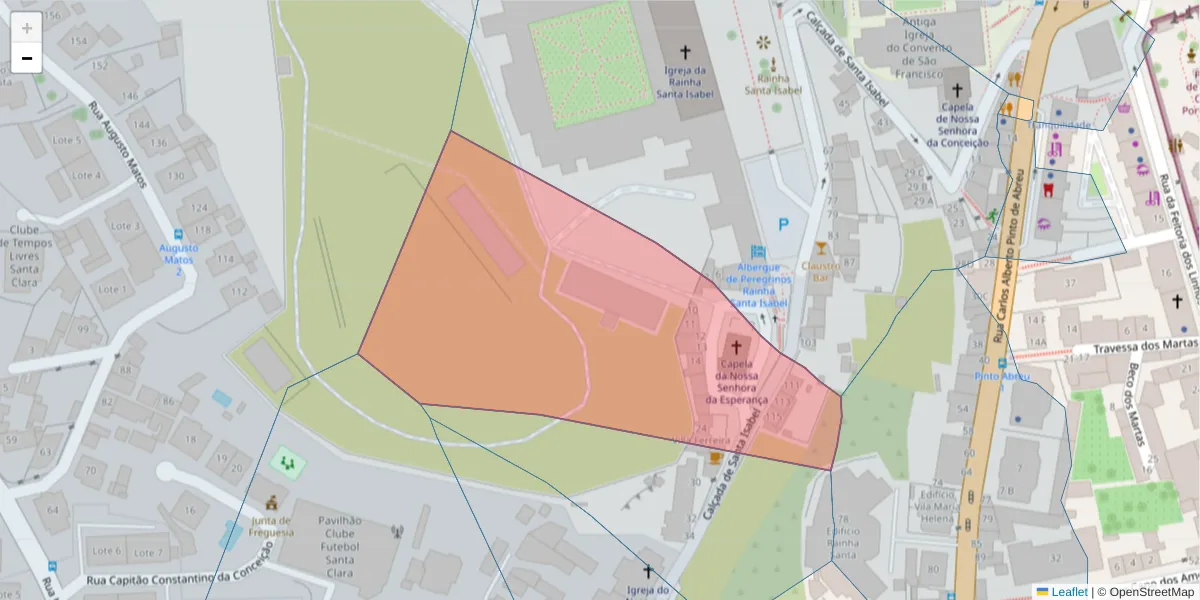 Mapa detalhado do código postal 3040-273 com limites, códigos postais vizinhos e agências dos correios