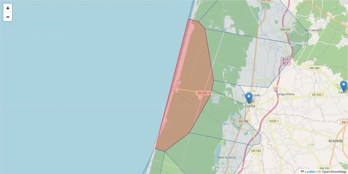 Mapa detalhado do código postal 3060-692 com limites, códigos postais vizinhos e agências dos correios