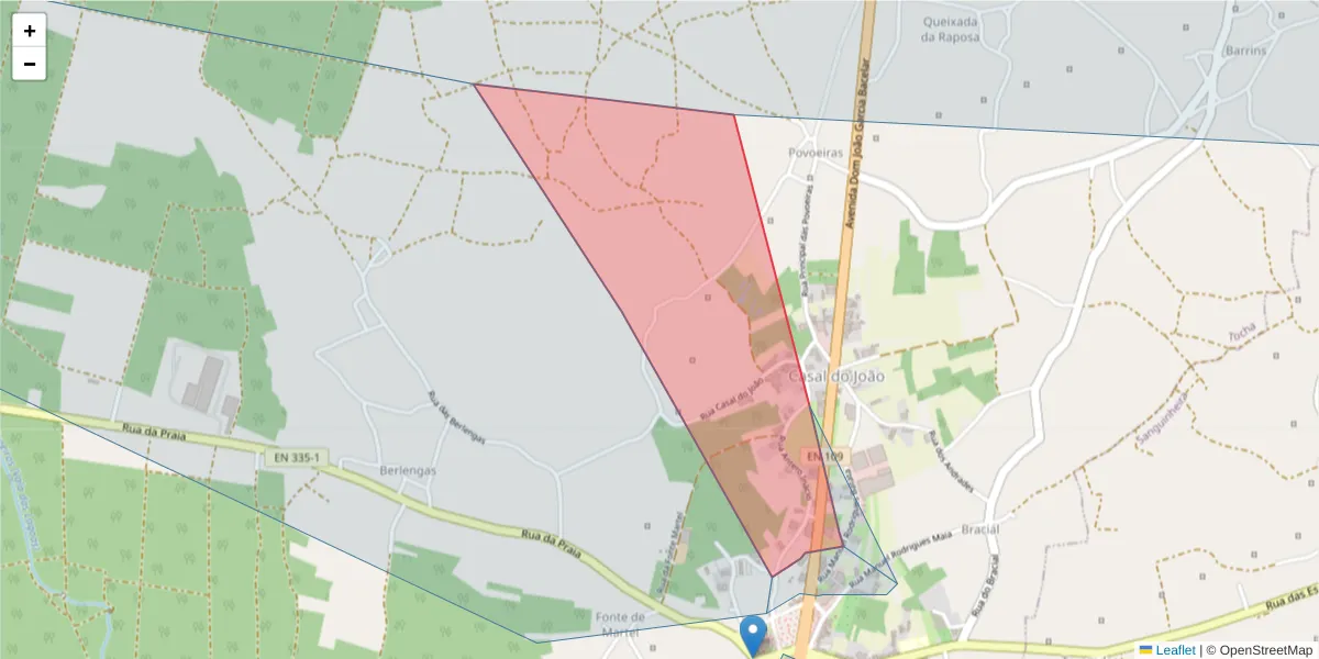 Mapa detalhado do código postal 3060-707 com limites, códigos postais vizinhos e agências dos correios
