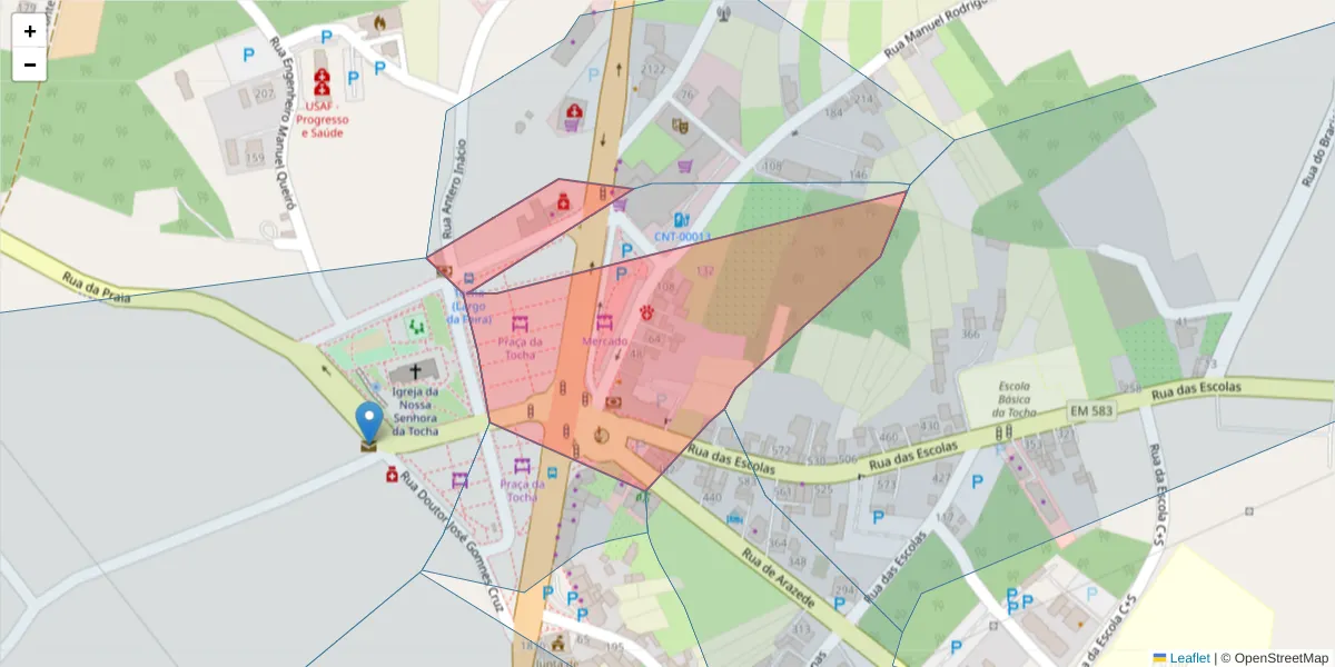 Mapa detalhado do código postal 3060-719 com limites, códigos postais vizinhos e agências dos correios