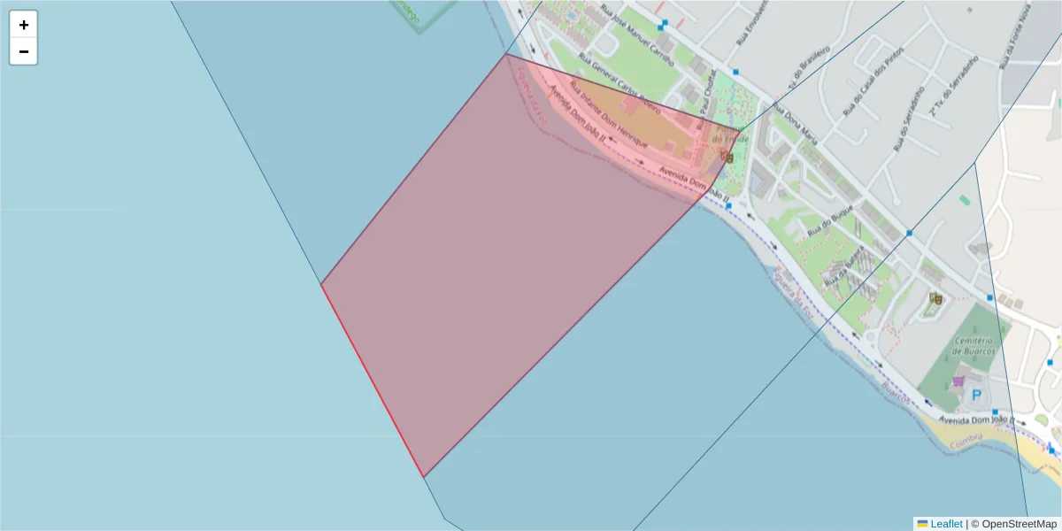 Mapa detalhado do código postal 3080-448 com limites, códigos postais vizinhos e agências dos correios