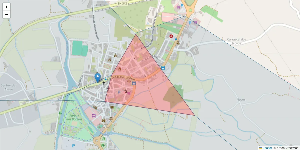 Mapa detalhado do código postal 3130-217 com limites, códigos postais vizinhos e agências dos correios