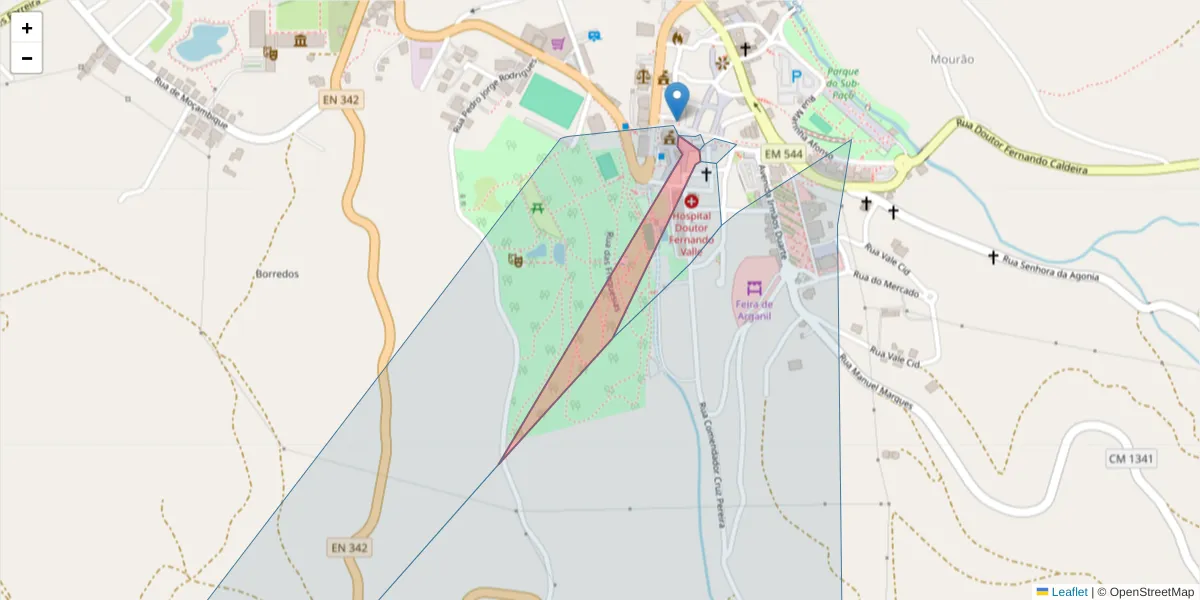 Mapa detalhado do código postal 3300-048 com limites, códigos postais vizinhos e agências dos correios