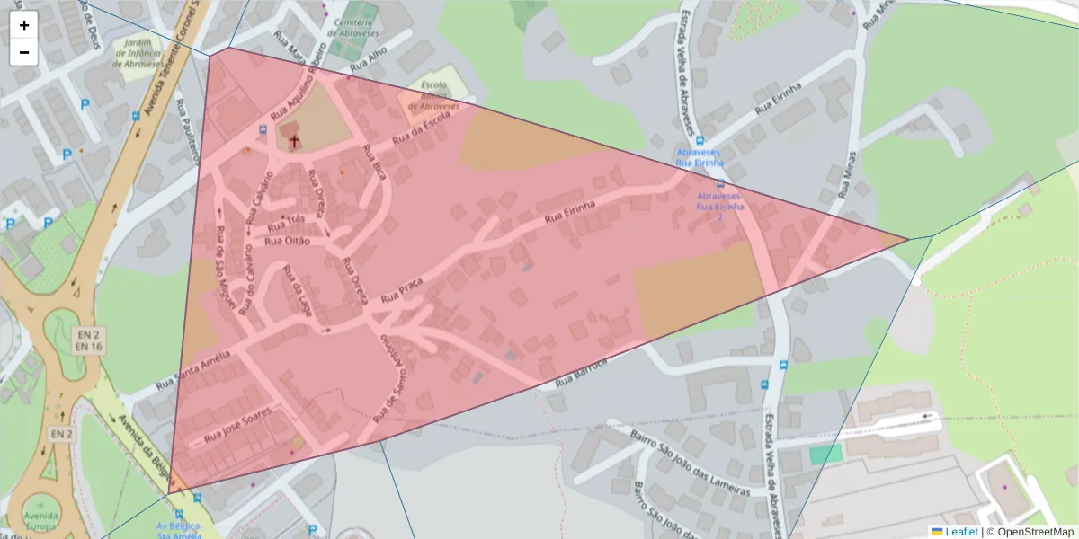 Mapa detalhado do código postal 3515-123 com limites, códigos postais vizinhos e agências dos correios