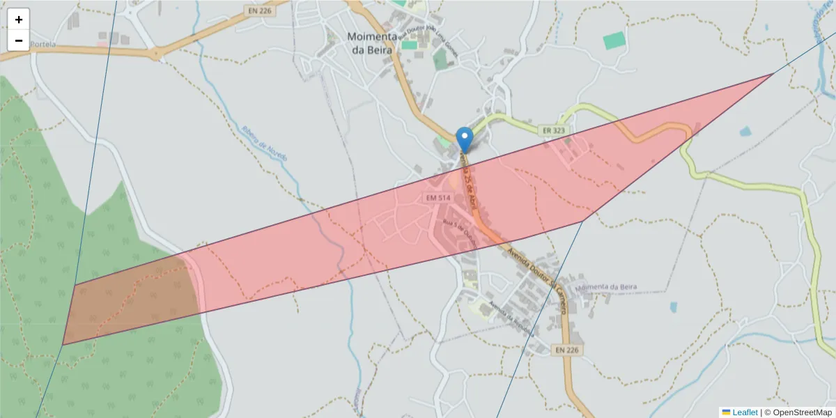 Mapa detalhado do código postal 3620-369 com limites, códigos postais vizinhos e agências dos correios