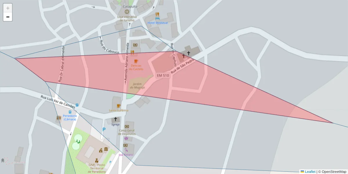 Mapa detalhado do código postal 3630-229 com limites, códigos postais vizinhos e agências dos correios
