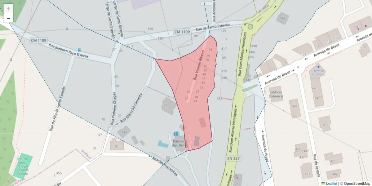 Mapa detalhado do código postal 3700-011 com limites, códigos postais vizinhos e agências dos correios