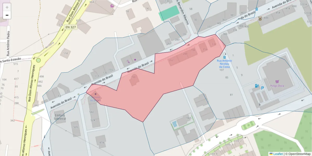 Mapa detalhado do código postal 3700-067 com limites, códigos postais vizinhos e agências dos correios