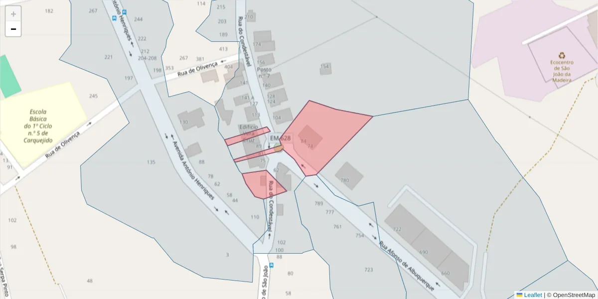 Mapa detalhado do código postal 3700-092 com limites, códigos postais vizinhos e agências dos correios