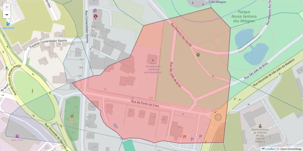 Mapa detalhado do código postal 3700-116 com limites, códigos postais vizinhos e agências dos correios