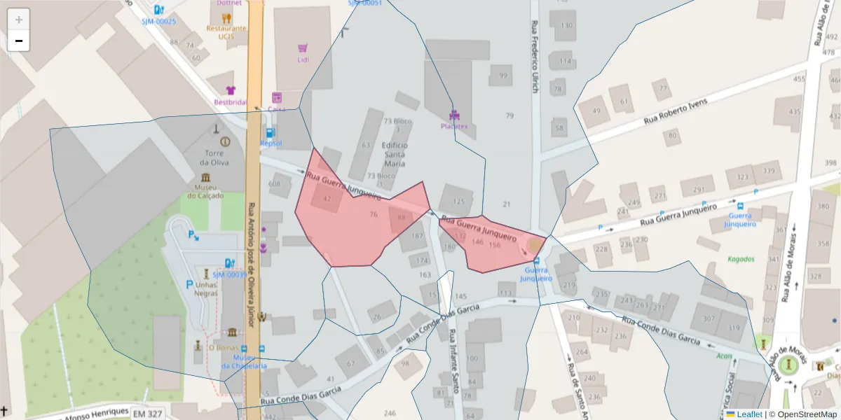 Mapa detalhado do código postal 3700-128 com limites, códigos postais vizinhos e agências dos correios