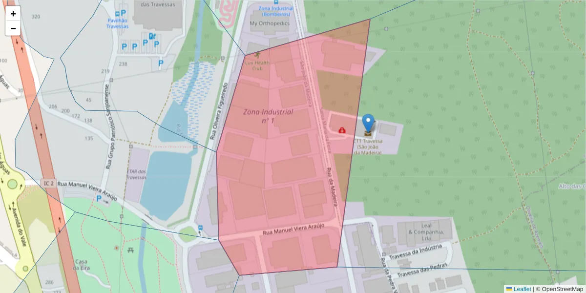 Mapa detalhado do código postal 3700-176 com limites, códigos postais vizinhos e agências dos correios