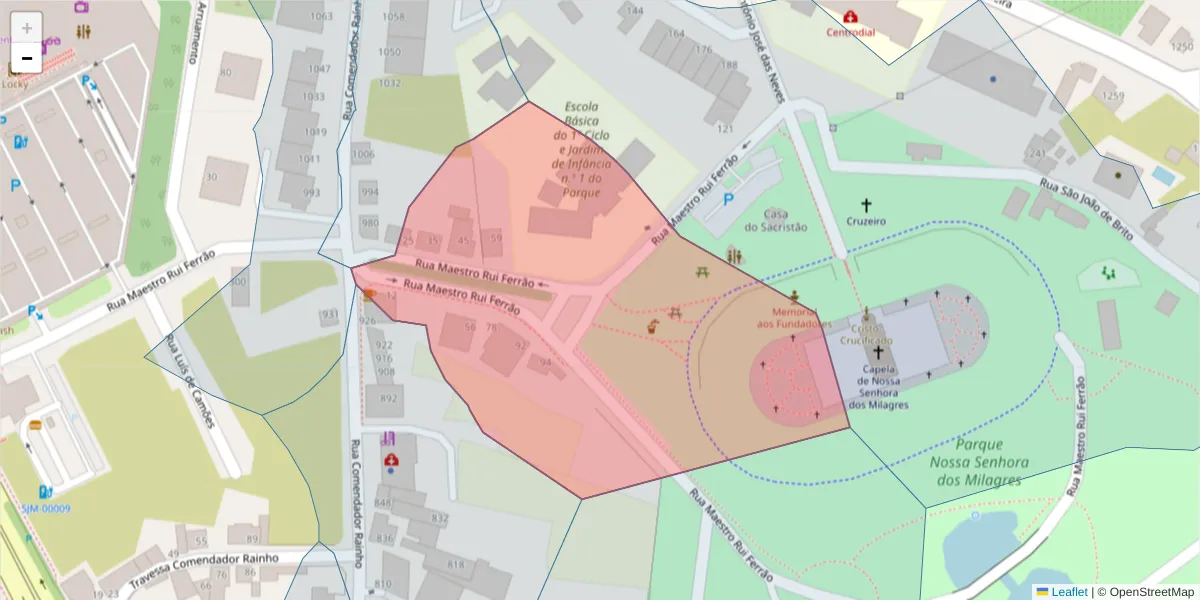 Mapa detalhado do código postal 3700-177 com limites, códigos postais vizinhos e agências dos correios