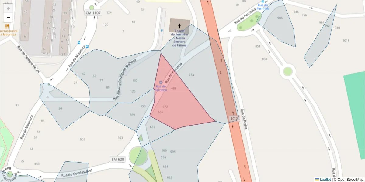 Mapa detalhado do código postal 3700-214 com limites, códigos postais vizinhos e agências dos correios