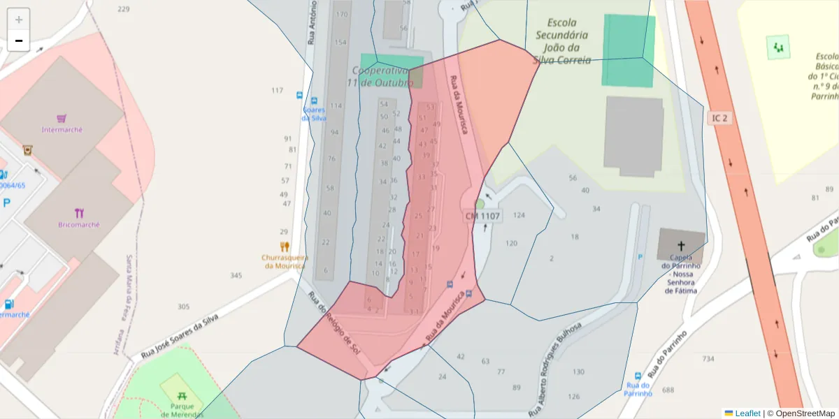 Mapa detalhado do código postal 3700-238 com limites, códigos postais vizinhos e agências dos correios