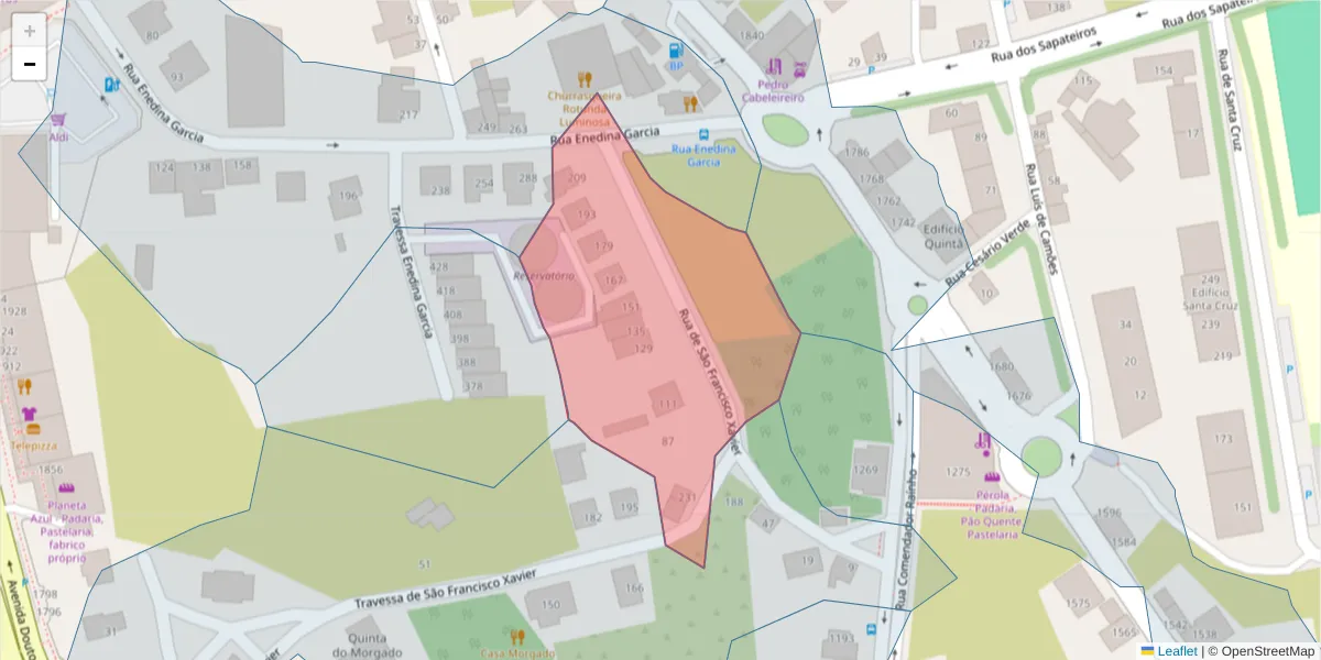 Mapa detalhado do código postal 3700-262 com limites, códigos postais vizinhos e agências dos correios