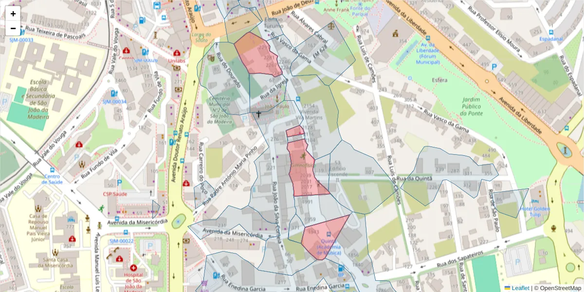 Mapa detalhado do código postal 3700-269 com limites, códigos postais vizinhos e agências dos correios