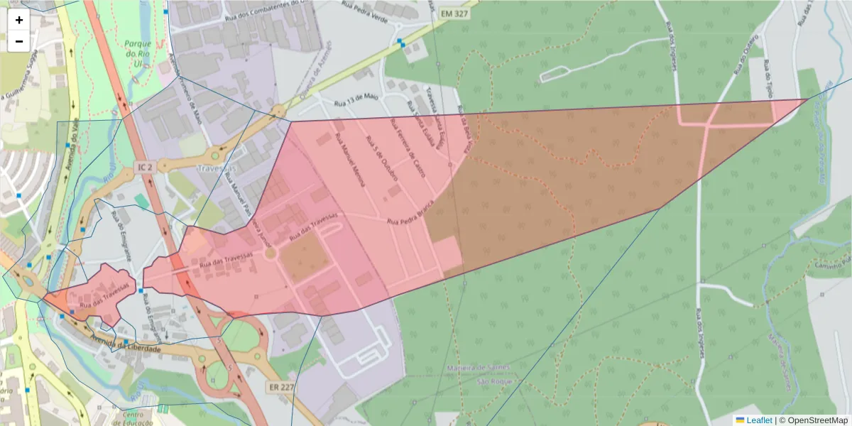 Mapa detalhado do código postal 3700-293 com limites, códigos postais vizinhos e agências dos correios