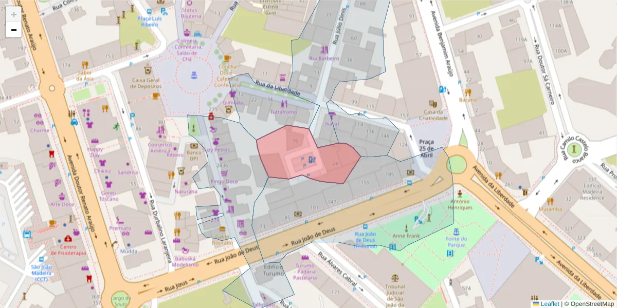 Mapa detalhado do código postal 3700-330 com limites, códigos postais vizinhos e agências dos correios