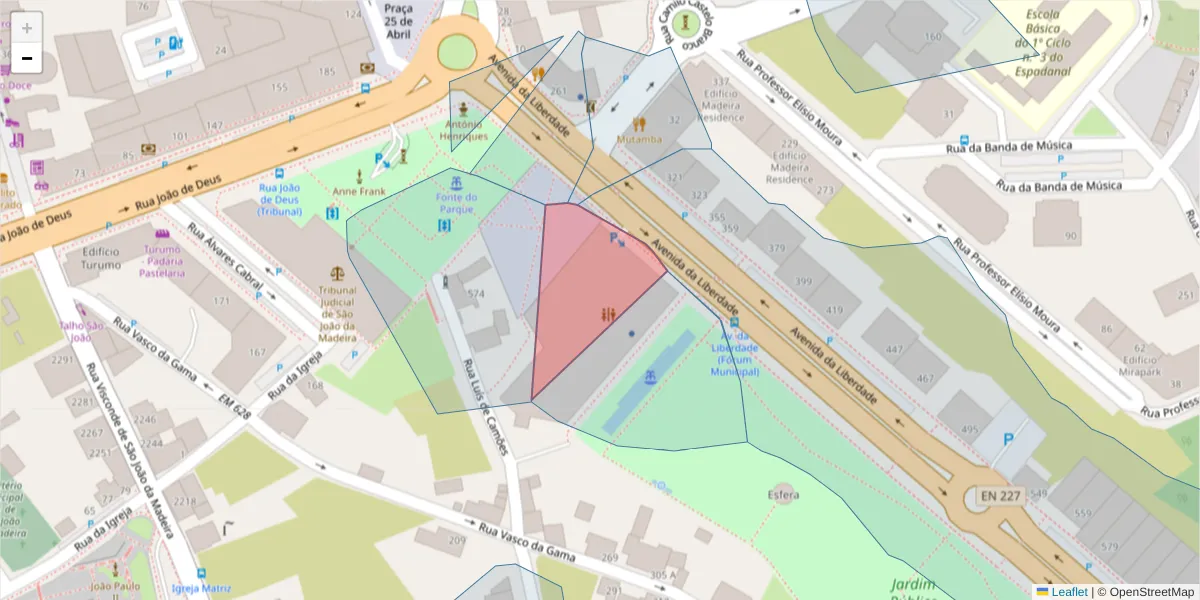 Mapa detalhado do código postal 3701-502 com limites, códigos postais vizinhos e agências dos correios