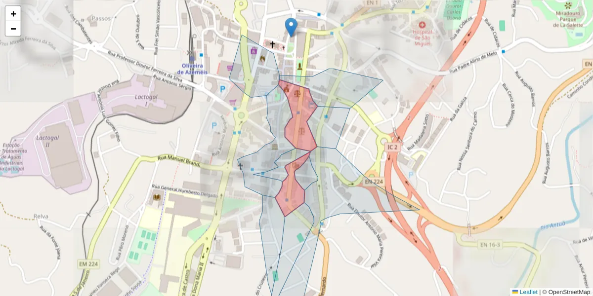 Mapa detalhado do código postal 3720-239 com limites, códigos postais vizinhos e agências dos correios