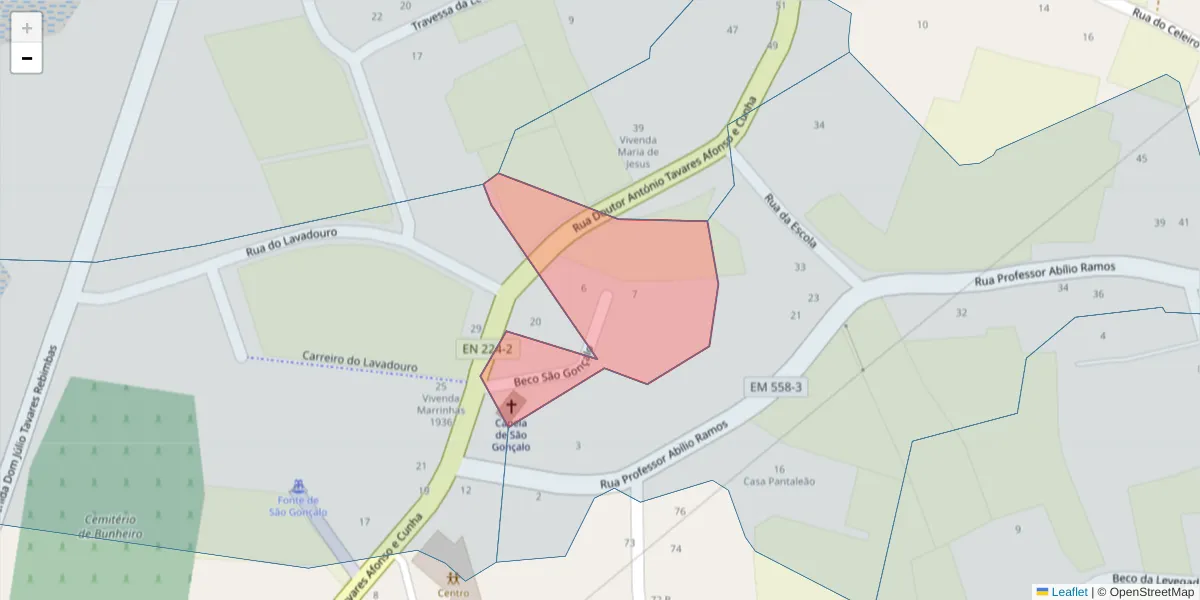 Mapa detalhado do código postal 3870-029 com limites, códigos postais vizinhos e agências dos correios