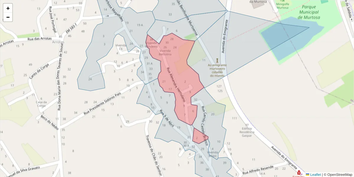 Mapa detalhado do código postal 3870-116 com limites, códigos postais vizinhos e agências dos correios